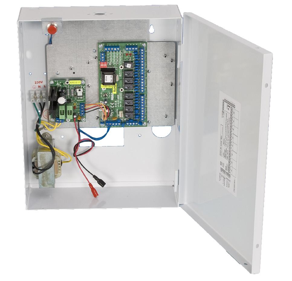 F5 Undercentral I/O-R PS Undercentral I/O-R PS har 8 reläutgångar samt inbyggd strömförsörjning.