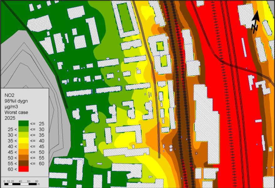 14 SPRIDNINGSBERÄKNINGAR FÖR KVARTERET MULLVADEN 1 M FL en bit ifrån planområdet påverkar emissionerna härifrån relativt mycket.