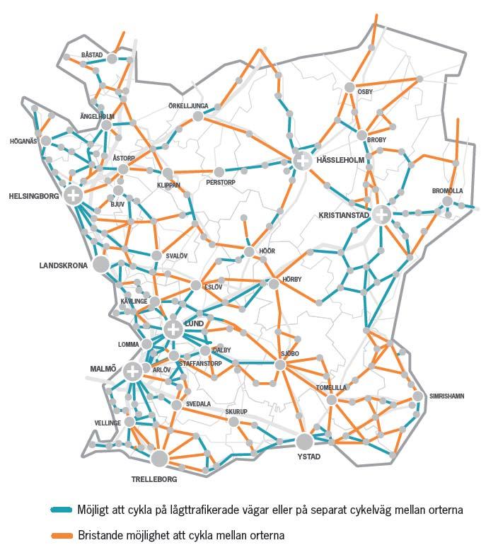 Utställningshandling 2018-01-16 TEKNISK INFRASTRUKTUR tydliggöra i en översiktlig skala hur cykelobjekt som en inte kan genomföra i egen regi hänger ihop med en god livsmiljö och med ens utveckling