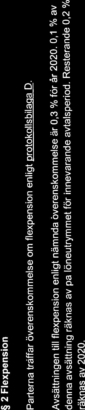 Parterna träffar överenskommelse om flexpension enligt protokollsbilaga D.