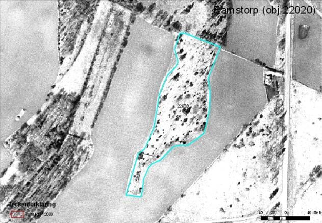 Objekt: Ramstorp - Objekt 22020 Socken: Dala Tidigare benämning: Nr 202 - Kåbergsbacken, 450 m SSO om Suntorp, Dala.