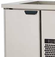 Tel. 0156-48 40 Bänkar för förvaring av livsmedel med luftkyld brunn Bänkar med luftkylda brunnar, för exponering och servering av mat i en serveringslinje som håller maten i rätt temperatur.