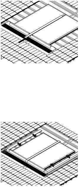 För mellanblecket mellan solfångarna och kontrollera att det hamnar i rätt position. 10.