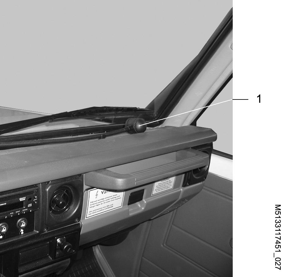 Lastterrängbil 1T, Flak 2M, 4x4 Konstruktion och funktion Kartläsarlampa På instrumentpanelen framför passagerarplatsen finns en kartläsarlampa.