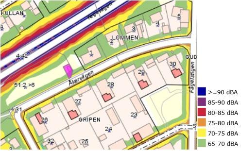 För bostäder större än 35 kvm höjs riktvärdet till 60 dba mot det tidigare 55 dba.