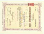 Tillberga Gjuteri AB, 100 kr, 1917, Stockholm, 20x15 cm, VF 100 166 Kjeflinge-Barsebäcks Jernvägs AB, 500 kr, 1906, Kjeflinge, bolagsord, hålmak, VF 150 167 Oxelösunds Järnverks AB, 100 kr, 1938,