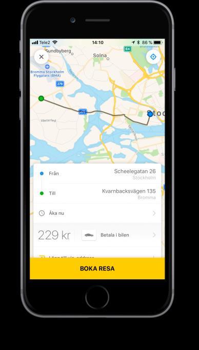 Bokning sker via vår app eller via webbokningen som du finner du på boka.cabonline.