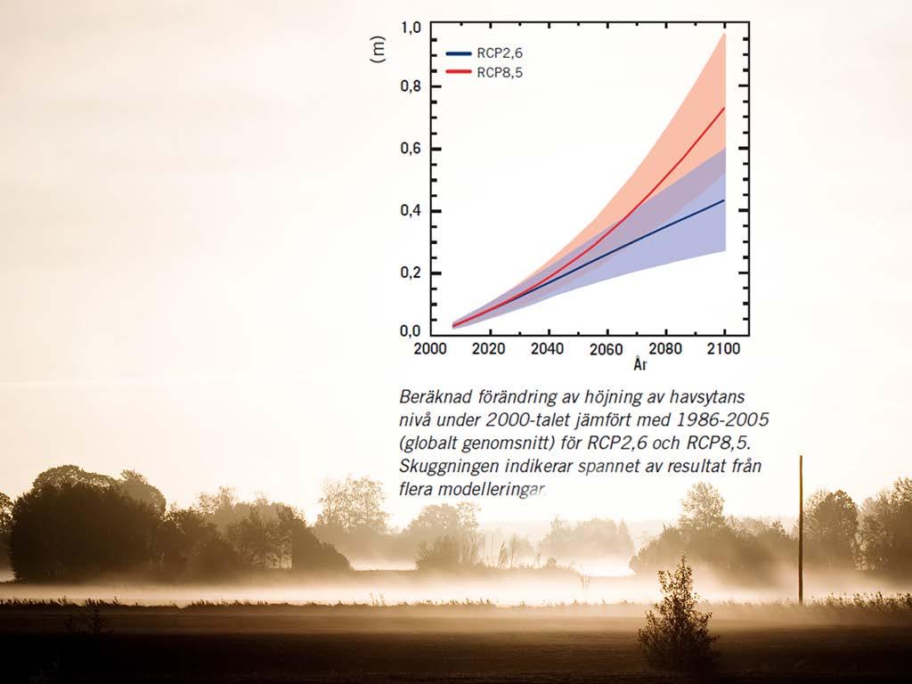 Om vi fortsätter som idag, så ligger vi över RCP8,5 RCP representative concentration pathways Baseras på skillnaden