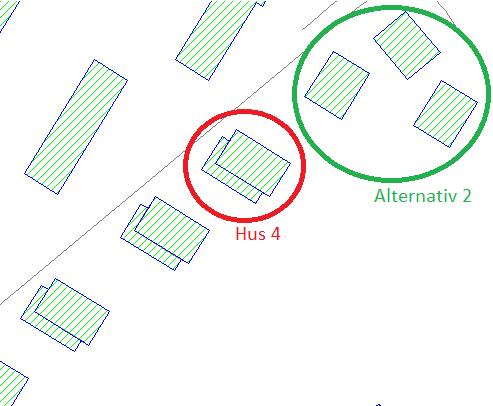 Alternativ 1 I Figur 7 framgår det att man med föreslagen planlösning på trygghetsboendet behöver göra lokala åtgärder på balkonger i lägenheter med hörnbalkong mot Carlavägen.