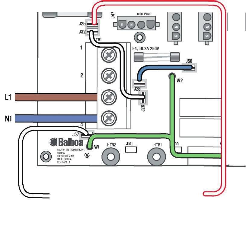 Elektrisk servicekonfiguration System med endast PCB Rev B Enfas, TN- och TT-system (1 x 32 A) 3 kablar (1 fas + 1 neutral + 1 skyddsjord) Kabeln för skyddsjord (grön/gul) måste anslutas till
