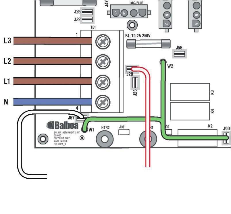 Alternativ till elektrisk servicekonfiguration System med endast PCB Rev B 3-fas-servis, service, TN och TT elektriska system 5 kablar (3 faser + 1 neutral + 1 skyddsjord) Kabeln för skyddsjord