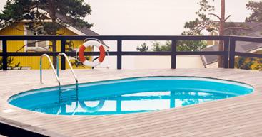 Om du väljer att utrusta din pool med en djupdel varierar djupet beroende på poolmodell och storlek. Om du vill ha en svikt vid poolen bör djupdelen ha ett baddjup på minst två meter.