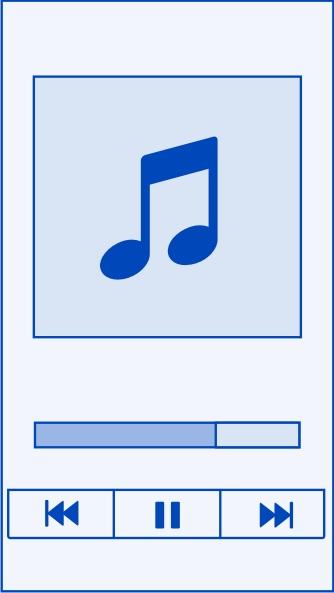 Musik och ljud 71 Spela upp musik > Musikspelare. 1 och önskad vy. Du kan bläddra bland låtar efter låt, genre eller album. 2 en låt eller ett album. Tips!