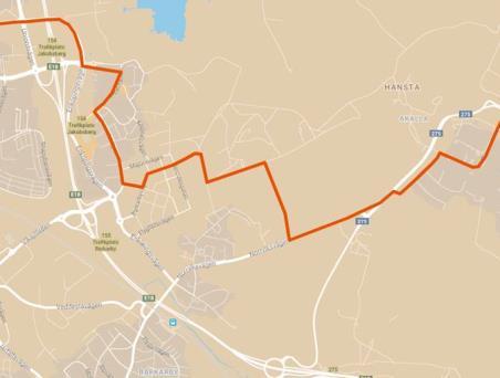 30(98) Föreslagen linjesträckning för linje 567.