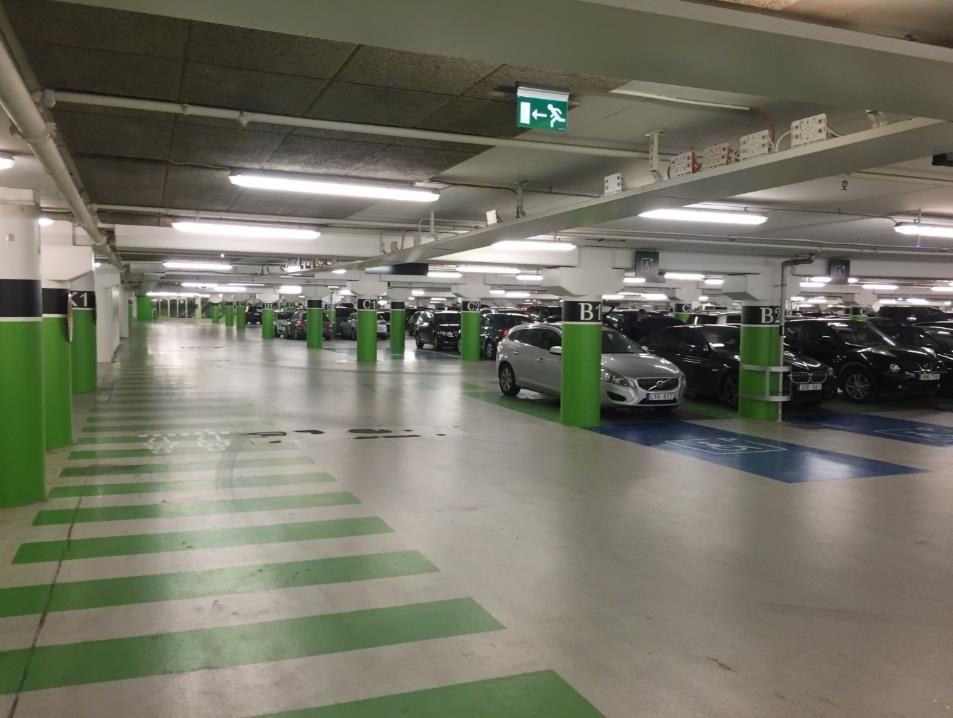 Täby Centrum, Södra garaget, Stora Marknadsvägen Täby Centrum är det yngsta garaget i studien.
