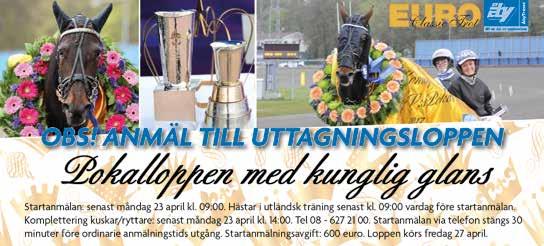 Extra bilprovstart i lopp I lopp utskrivna med autostart och högst 00.