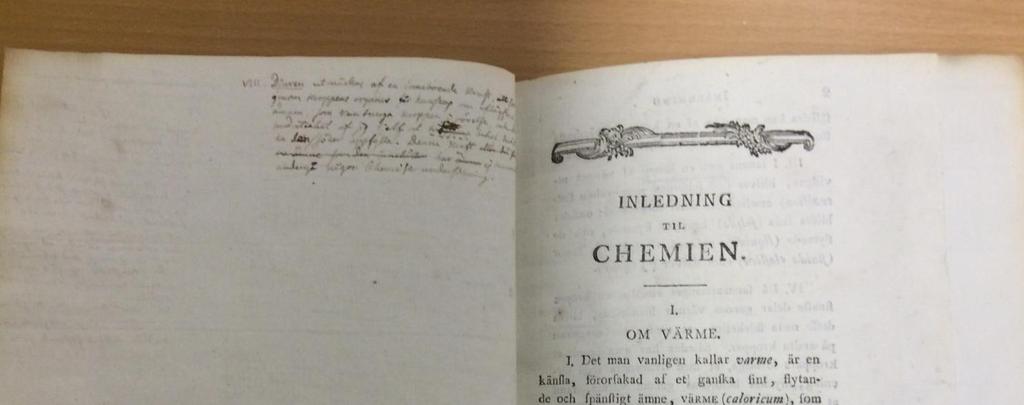 Inledning til chemien, den första läroboken på svenska i kemi 1798
