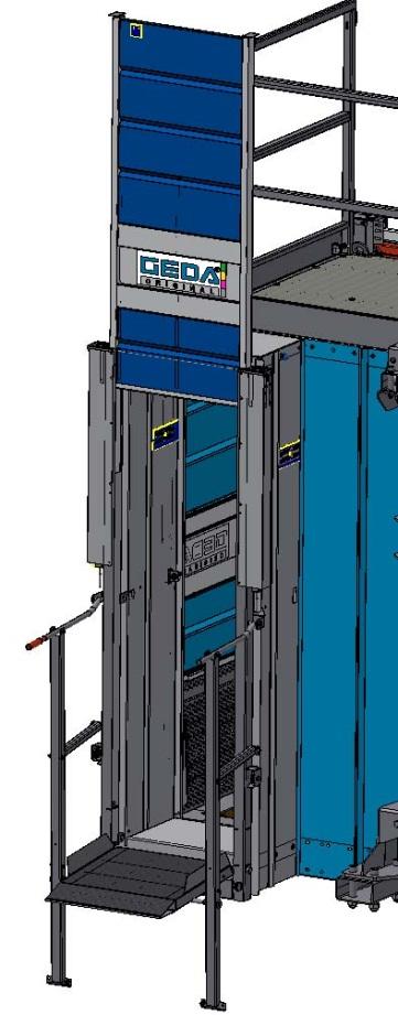 GEDA MULTILIFT P22 Drift 4.5.3 D- dörr Utgångsdörr på hisskorgens mastsida (D- sida).