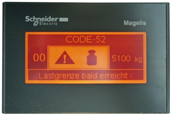 1 = Färdmål [inte vid styrning Stop Next Landing ] 2 = Position hisskorg 3 = Visning av färdriktning 4 = Lastindikering i kg/lb 5 = Aktuell vindhastighet 4 5 1 3 2 6 = KOD- nr.