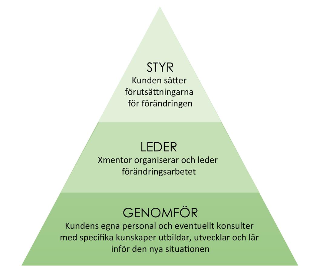 Vi har kunskap och förmåga att leda och kan agera obundet mot kundens egen organisation, vilket ofta kan vara en fördel.