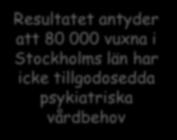 000 vuxna i Stockholms län har icke tillgodosedda psykiatriska vårdbehov