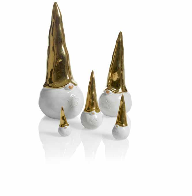8990-7 Ljuslykta/Skål Tomte Guld ø7cm, 10cl Candle holder/bowl Santa