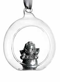 Glasball Silver angel