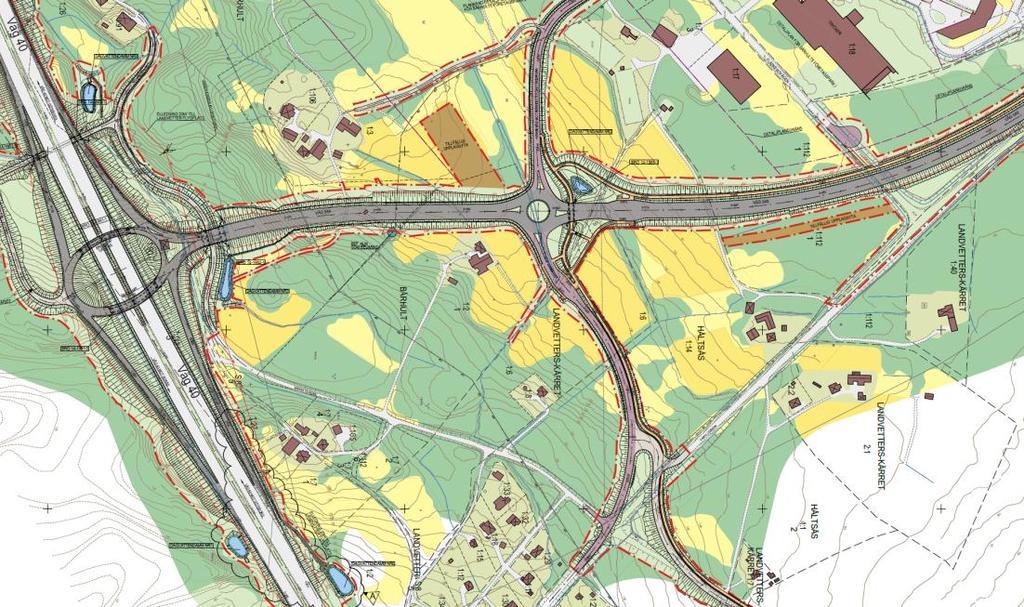 9.3 Röd Express Alternativ 3 Ett tredje alternativ för Röd Express är att låta några turer förlängas från Önneröd till Hallen där det finns en vändplats sedan tidigare eller till nya sträckningen av