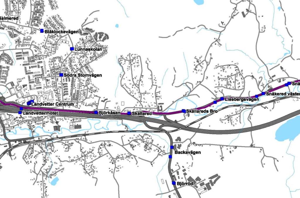 9.5 Skällared För att erbjuda Skällared och Björkåsen direktresa till Göteborg skulle linje 610 från Rävlanda/Hindås till Göteborg kunna trafikera via Landvetter Resecentrum istället för att gå ut på