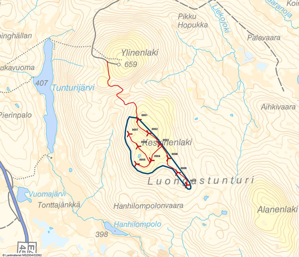 PROJEKTBESKRIVNING LUONGASTUNTURI 3/5 Platsen Luongastunturi ligger i Norrbottens län, i den sydöstra delen av Kiruna kommun.