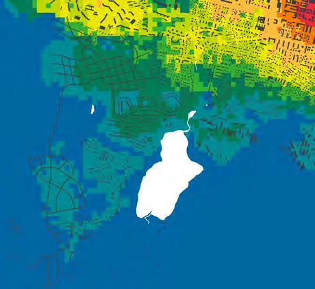 PLANLAB: TÄTHET FYRA GÅNGER STÖRRE LOKALT SERVICEUN- DERLAG Kartan visar hur många boende och arbetande som nås inom 500 m gångavstånd