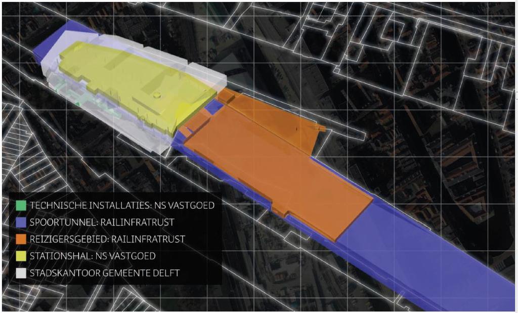 SMART PLANERING FÖR BYGGANDE Exempel på redovisning av 3D-äganderätt i Delft, Nederländerna. Färgerna visar olika ägare (Stoter et al.