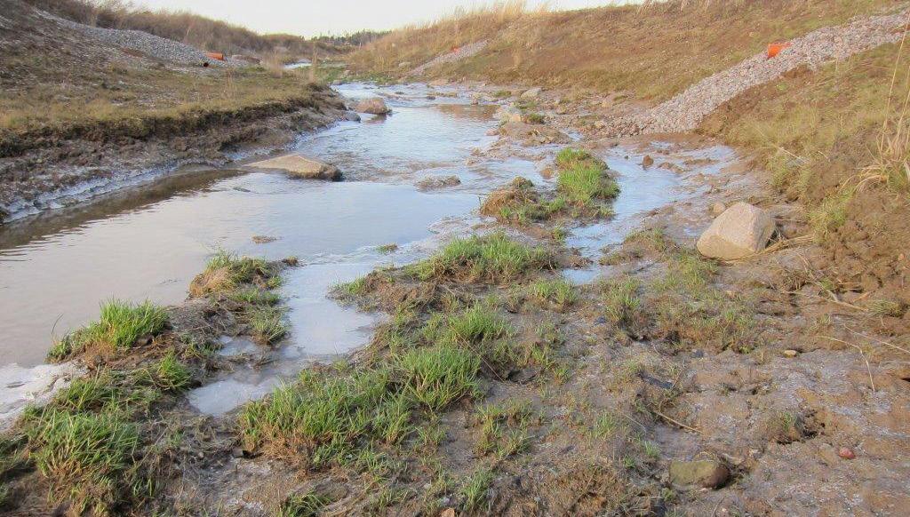 Ibland går det inte som planerat. I stället för sedimentation på terrassen har den eroderat bort.