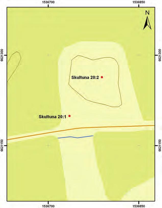 Undersökningsresultat Vid Berga övervakades de 60 löpmeter av sträckan som motsvarar hagmarken (se figur 4). Åkermarken prioriterades bort (ca 40 löpmeter).