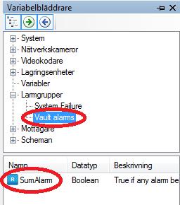 Admin Konfiguration för Ethiris Ethiris Admin Figur 2.208 Variabler för en Larmgrupp.