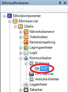 Admin Konfiguration för Ethiris Ethiris Admin Figur 2.247 Noden TCP i s trädvy.