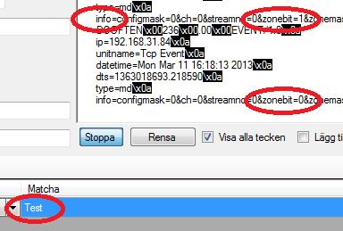Ethiris Admin Admin Konfiguration för Ethiris Figur 2.263 En förstorad Mottagare panel med lite mottagen data.