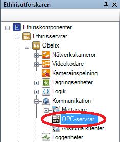 Ethiris Admin Admin Konfiguration för Ethiris Figur 2.266 Noden OPC-servrar i s trädvy.