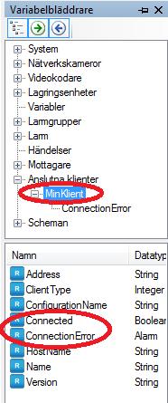 Ethiris Admin Admin Konfiguration för Ethiris Figur 2.290 Variabler för en Ansluten klient. 2.4.45 Loggenheter noden Under varje Ethiris Server i trädvyn finns en Loggenheter nod.