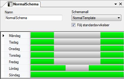 Ethiris Admin Admin Konfiguration för Ethiris Figur 2.357 Panelen Schema. I denna panel definierar du vilken schemamall som schemat ska använda.