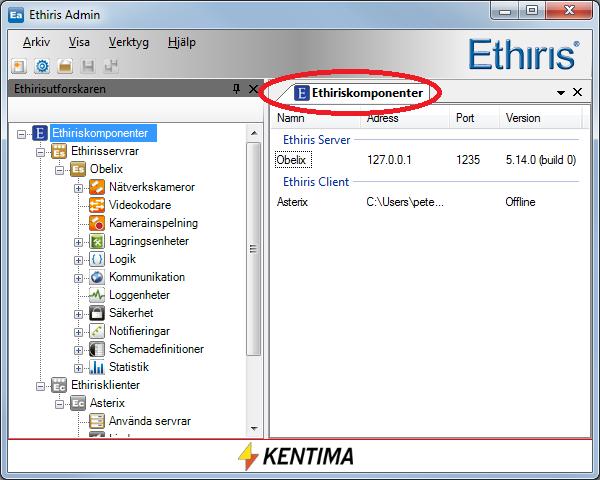 Ethiris Admin Admin Konfiguration för Ethiris Om klientkonfigurationen var skapad i en tidigare version av Ethiris så uppgraderas den automatiskt av Ethiris Admin och behöver då sparas innan den kan