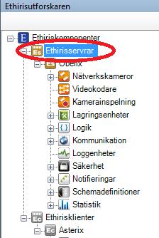 Admin Konfiguration för Ethiris Ethiris Admin Figur 2.80 Noden Ethirisservrar i s trädvy. 2.4.