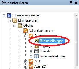 Admin Konfiguration för Ethiris Ethiris Admin inspelning, se avsnitt Nätverkskamera Lagring node på sidan 2:72. När RecordEvent är false (falsk) stoppar inspelningen.