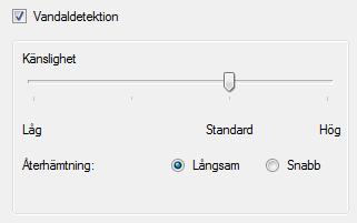 Admin Konfiguration för Ethiris Ethiris Admin plats. Om du bockar för Specific (Specifik), kan du välja önskat värde. Annars gäller de inställningar som är gjorda lokalt i kameran.