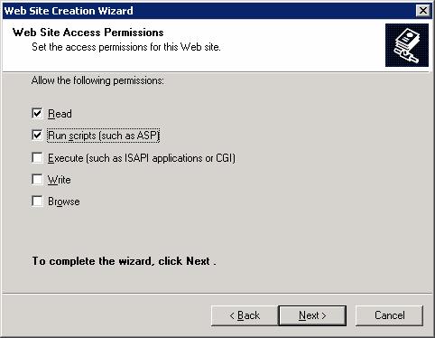 Genomförande 3-13 Web Site Creation Wizard. Sidrättigheter.