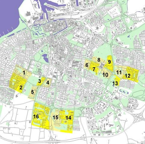 HUR MÅNGA NYA BOSTÄDER KAN SKAPAS? Bara i Malmö finns närmare 20 bostadsområden som byggdes under rekordåren 1965-1975. Om vi antar att man i bara ett av dessa skulle förtäta två storgårdar enl.