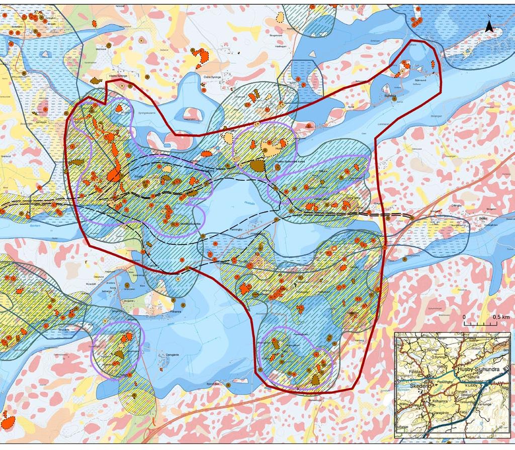 Figur 71 Kartan visar fornlämningar