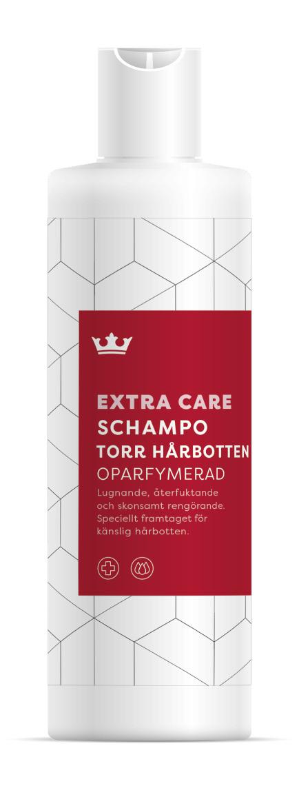 extra care - HÅR SCHAMPO TORR HÅRBOTTEN 49:- Lugnande och intensivt återfuktande som rengör skonsamt. Speciellt framtaget för känslig hårbotten.