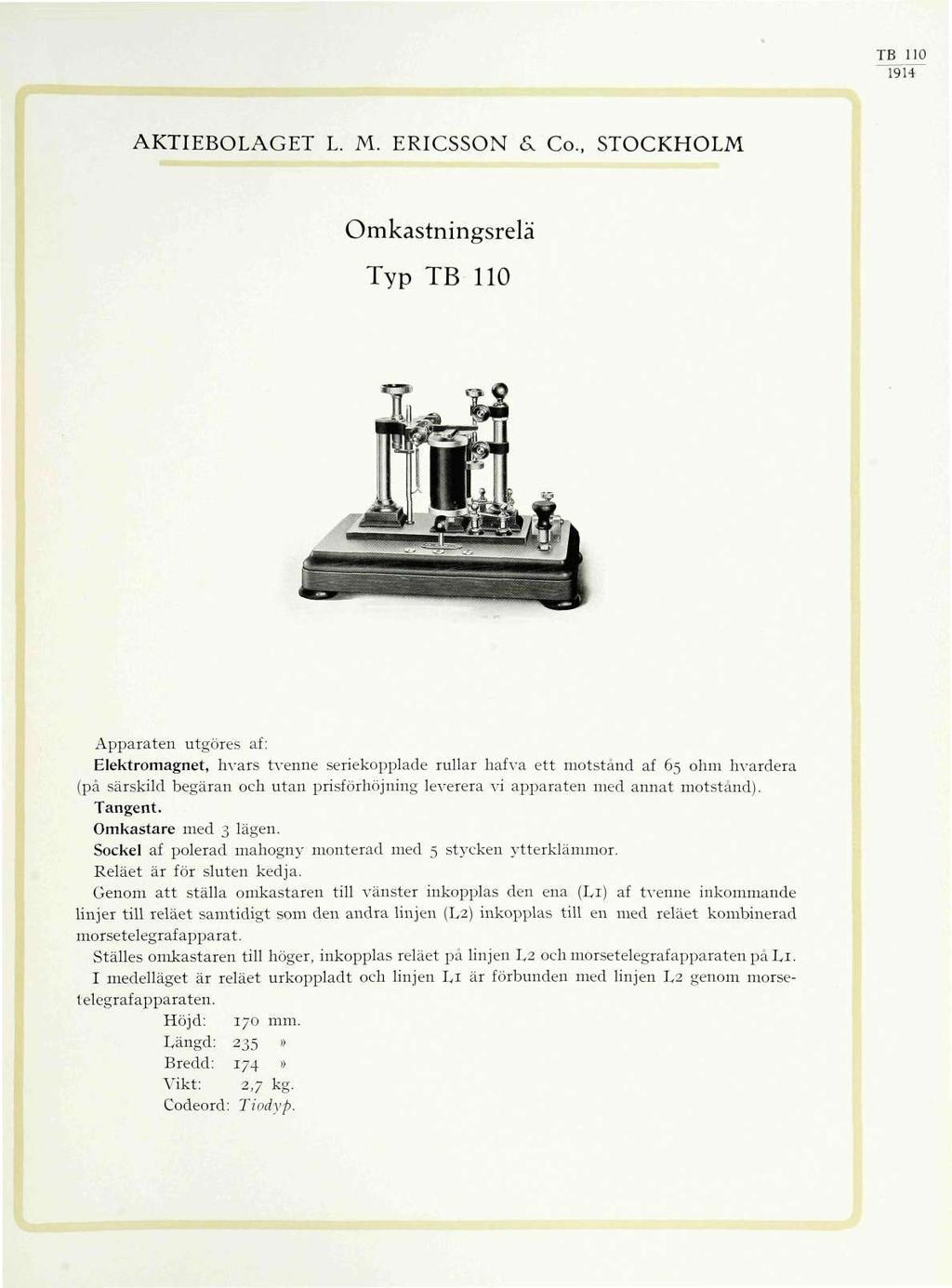 AKTIEBOLAGET L. M. ERICSSON 6, Co.