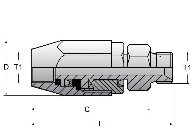 diam. (D) 9100-04 G 1/4" 400 69 19 30 9100-06 G 3/8" 400 78 24 36 9100-08 G 1/2" 300 86 27 38 9100-12 G 3/4" 300 99 34 50 9100-16 G 1" 300 113 41 60 Artikelgrupp: NGST Varugrupp: 3400 Benämning: